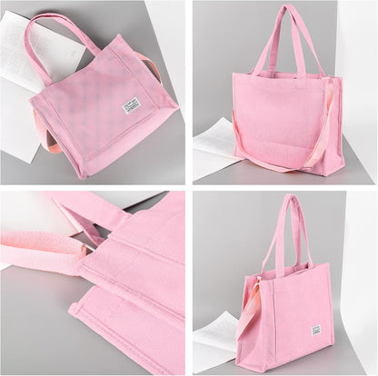 Corduroy Tote Bag for Women Travel Crossbody Bag