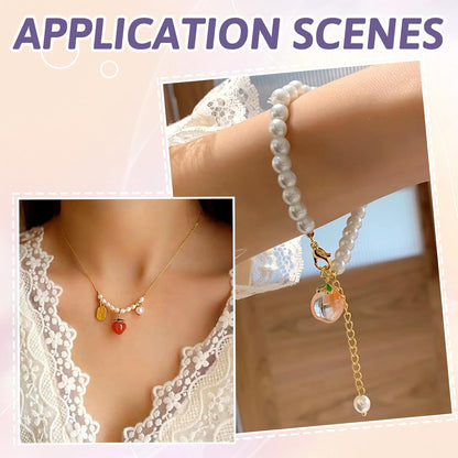 20 pcs Peach Charms Glass Crystal Pink Pendants Fruit Summer Food Dangle Charm with Golden Finding for Jewelry Craft Necklace Bracelet DIY Women Earring Accessory Decoration