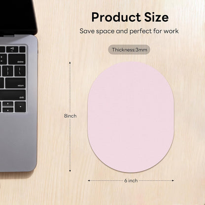 Oval Mouse Pad 6x8in Non-Slip for Laptop,Pink