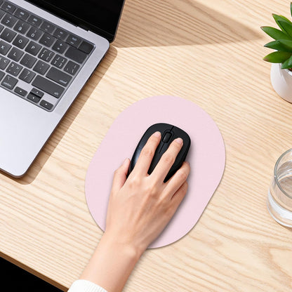 Oval Mouse Pad 6x8in Non-Slip for Laptop,Pink
