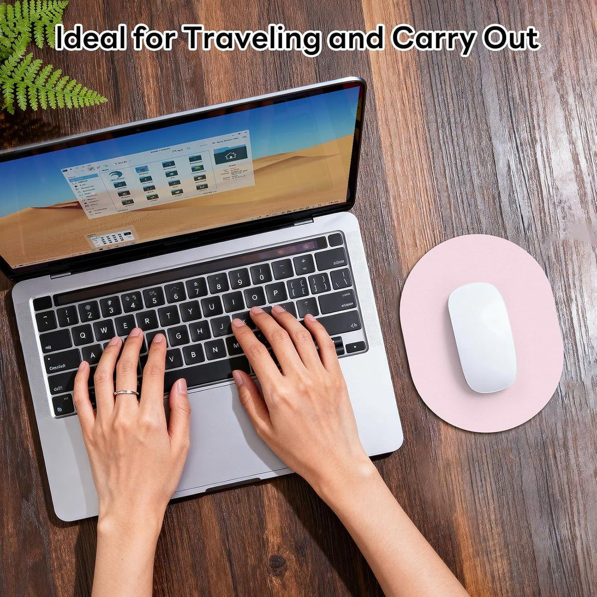 Oval Mouse Pad 6x8in Non-Slip for Laptop,Pink