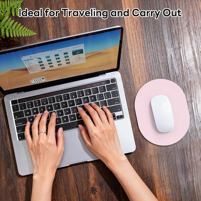Oval Mouse Pad 6x8in Non-Slip for Laptop,Pink