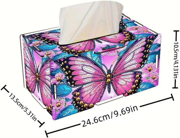 DIY Diamond Art Tissue Box,Butterfly Ideal Gift for Craft Lovers
