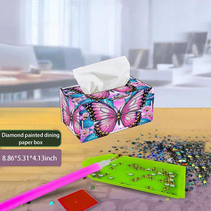 DIY Diamond Art Tissue Box,Butterfly Ideal Gift for Craft Lovers