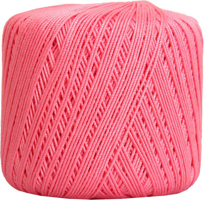 100% Cotton Crochet Thread Size 3, Pink 34 | Soft pure cotton crochet thread for lace, doilies, amigurumi and crafts. Smooth finish with crisp stitch definition.