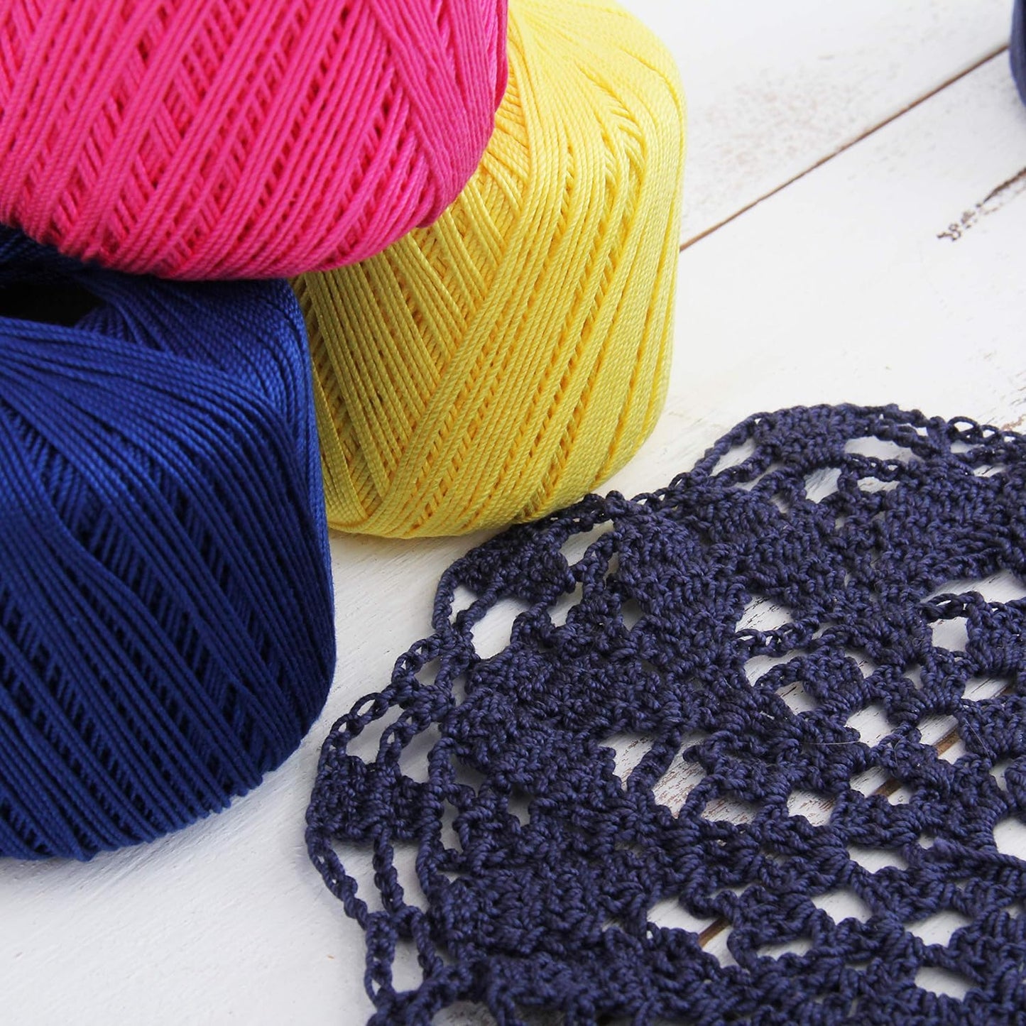 100% Cotton Crochet Thread Size 3, Pink 34 | Soft pure cotton crochet thread for lace, doilies, amigurumi and crafts. Smooth finish with crisp stitch definition.