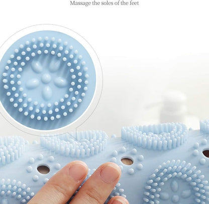 Shower Mat, Round Shower Stall Mat, PVC Bathtub Mat, Non Slip Bath Mat with Suction Cups and Drain Holes, Machine Washable for Bathroom Bathtub Swimming Pool(21.65in,Pink)