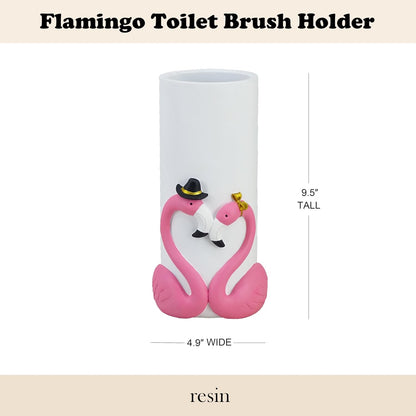 15 Inch Pink Toilet Brush Holder Set, Bathroom Storage