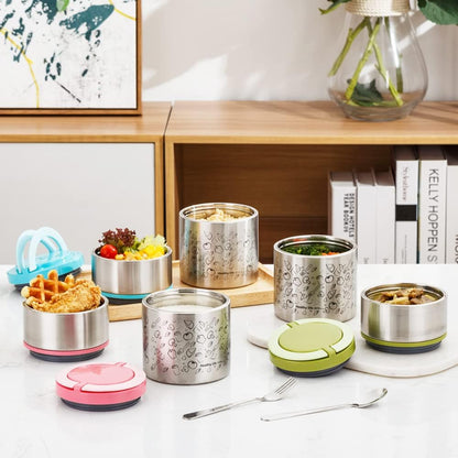 2 Tier Vacuum Insulated Stainless Steel Thermal Lunch Box,32OZ