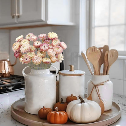 20 Pcs Natural Dried Daisy Flowers Bouquet Dried Flower Pink Daisies Dried Sunflowers Chrysanthemum with Stem for Wedding Farmhouse Table Vase Decor Home DIY Flower Arrangement