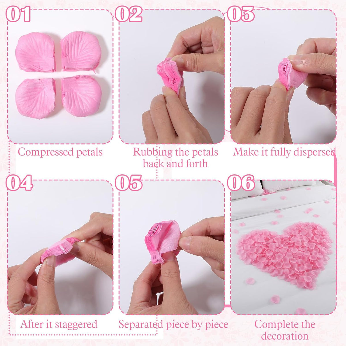 1000PCS Pink Rose Petals, Artificial Silk Flower Petals for Galentines Day Decorations, Fake Pink Petal for Proposal Girl Party Valentine's Day, Romantic Decor for Special Night