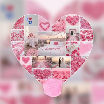 1000PCS Pink Rose Petals, Artificial Silk Flower Petals for Galentines Day Decorations, Fake Pink Petal for Proposal Girl Party Valentine's Day, Romantic Decor for Special Night