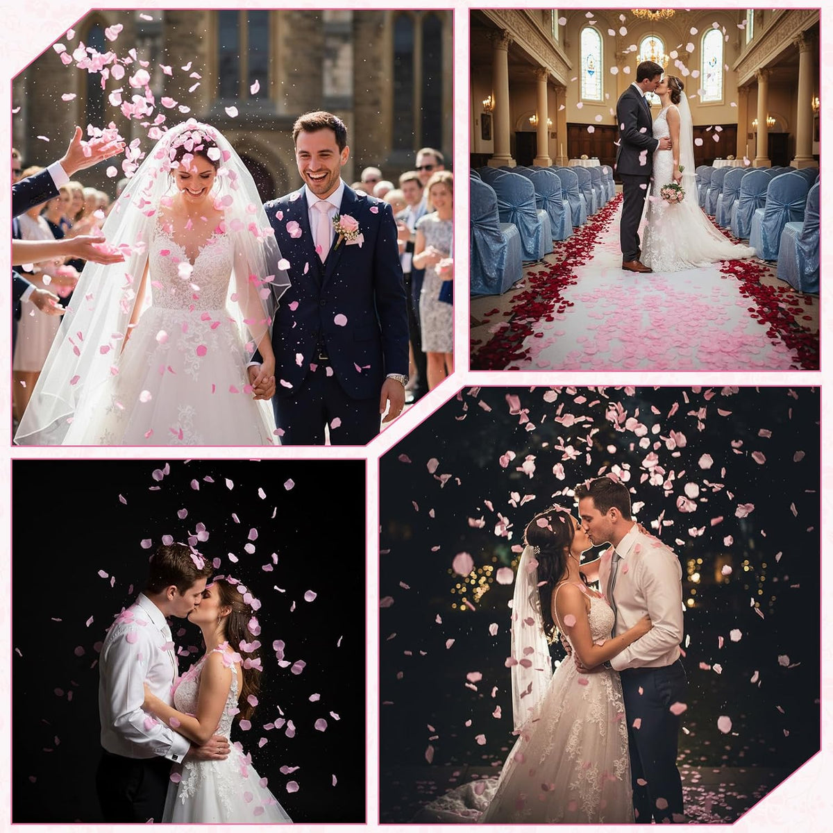 1000PCS Pink Rose Petals, Artificial Silk Flower Petals for Galentines Day Decorations, Fake Pink Petal for Proposal Girl Party Valentine's Day, Romantic Decor for Special Night