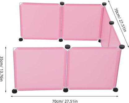 1 Set Dog Litter Box Splash Guard - Anti-Splashing Pee Shields High Wall Reusable for Open Top Litter Pan Indoor Cat Pet Toilet Potty Training Pad Pink