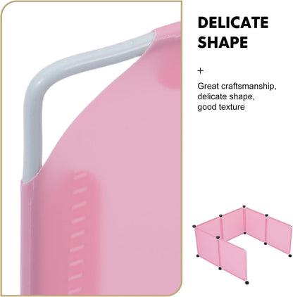 1 Set Dog Litter Box Splash Guard - Anti-Splashing Pee Shields High Wall Reusable for Open Top Litter Pan Indoor Cat Pet Toilet Potty Training Pad Pink