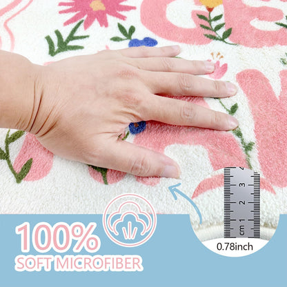 SHIYUE Cute Get Naked Flower Bath Mat，Ultra Soft and Fluffy Microfiber Water Absorption Non Slip Mat for Bedroom Kitchen Bathroom Rug(18"×26" Pink)