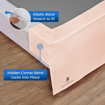 Peach Magic Bed Skirt - Full Size, 24 Inch Drop, Split Corner - Microfiber, Hotel Quality
