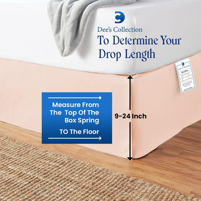 Peach Magic Bed Skirt - Full Size, 24 Inch Drop, Split Corner - Microfiber, Hotel Quality