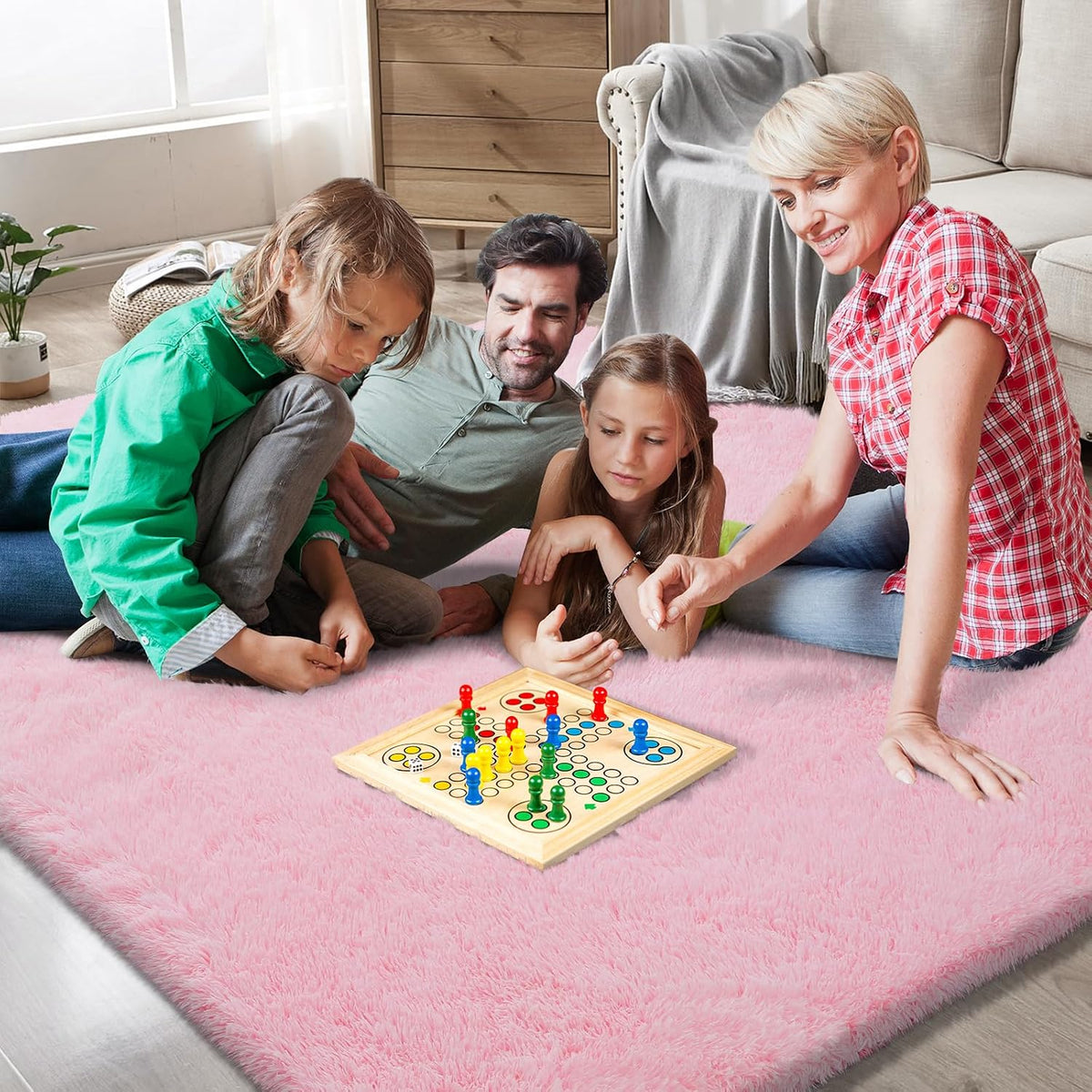Shag Area Rugs for Bedroom Living Room,4X6 Ultra Soft Fluffy Area Rugs for Dorm,Indoor Carpet Plush Rugs for Living Room Home Decor,Pink