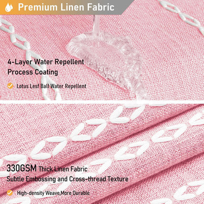 BTTN Blush Boho Farmhouse Linen Heavy Duty Cloth Set, 72x72