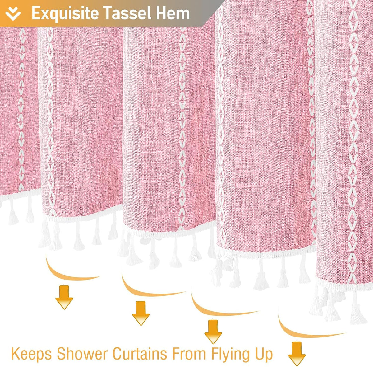 BTTN Blush Boho Farmhouse Linen Heavy Duty Cloth Set, 72x72
