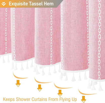 BTTN Blush Boho Farmhouse Linen Heavy Duty Cloth Set, 72x72