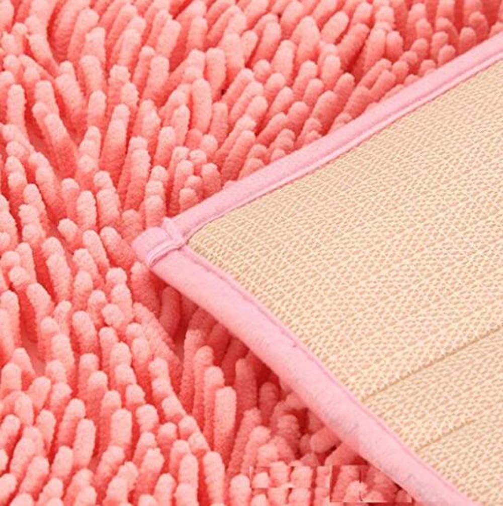 Rectangle Bath Rug Floor Mat 17.72 x 27.56 Inch Soft Shaggy Non-Slip Bathroom Mat Foot Pad Area Rug for Floor Bathroom Bedroom Living Room Kitchen (Pink)