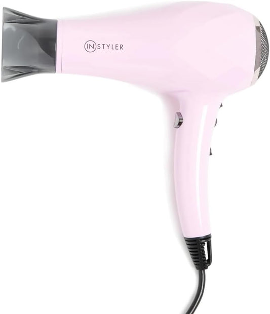 Turbo Ionic Hair Dryer in Pink with Cool Shot Button - Negative Ion Blow Dryer for Smooth, Frizz-Free Styling