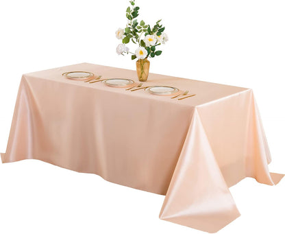 Peach Satin Tablecloth 60 x 102 Inches