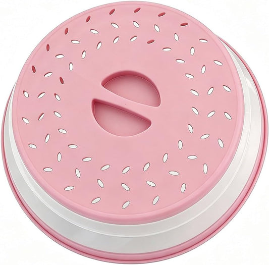 Collapsible Microwave Splatter Cover (10.5 IN,Dark pink)