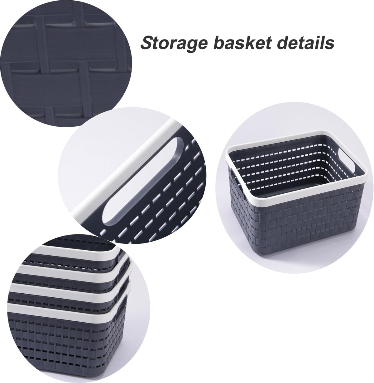 Plastic Storage Bin Baskets, Toilet Paper Basket for Bathroom, Plastic Organizer Shower Caddy with Handles for Living Room (Small Pink 2 pack)