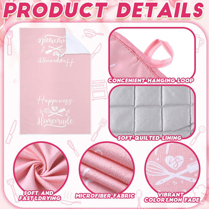 Pink Kitchen Accessories, 15 Pack, Happy Kitchen