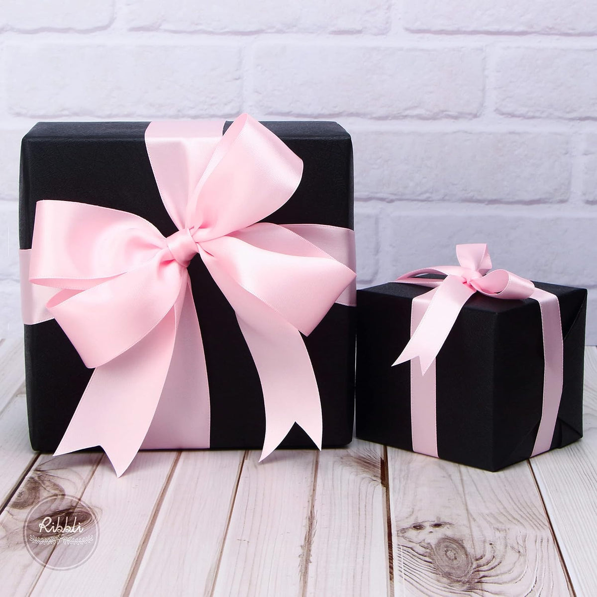 Light Pink Double Faced Satin Ribbon,1-1/2” x Continuous 25 Yards,Use for Bows Bouquet,Gift Wrapping,Baby Shower,Floral Arrangement
