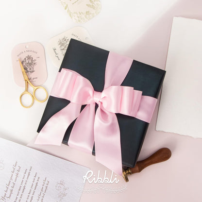 Light Pink Double Faced Satin Ribbon,1-1/2” x Continuous 25 Yards,Use for Bows Bouquet,Gift Wrapping,Baby Shower,Floral Arrangement