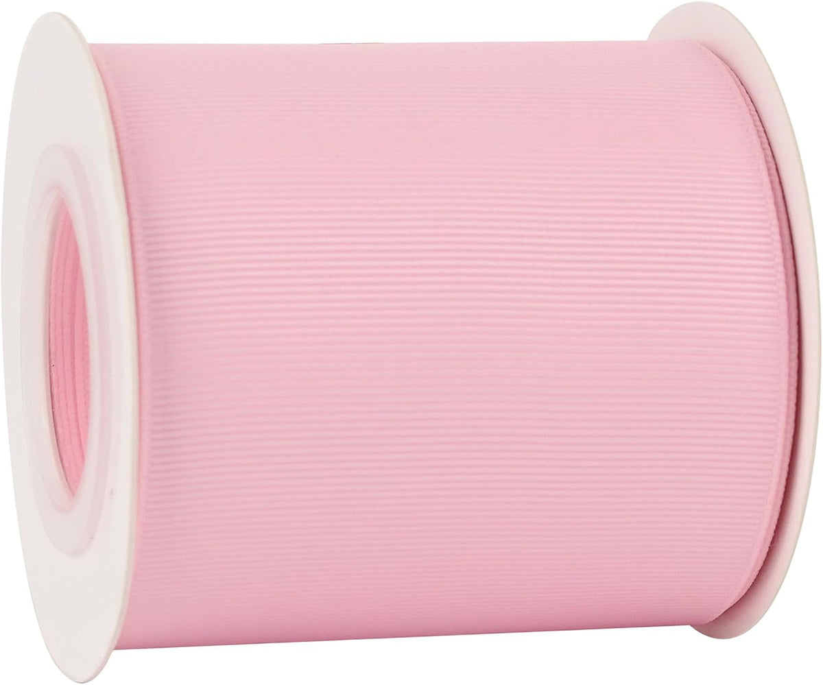 Pink Grosgrain Ribbon 3 Inch Grosgrain Hair Ribbons 10 Yards Per Roll Light Pink Baby Shower Ribbon for Cheer Bow, Hair Bow Supplies Wide Ribbons for Crafts, Sewing, Scrapbooking