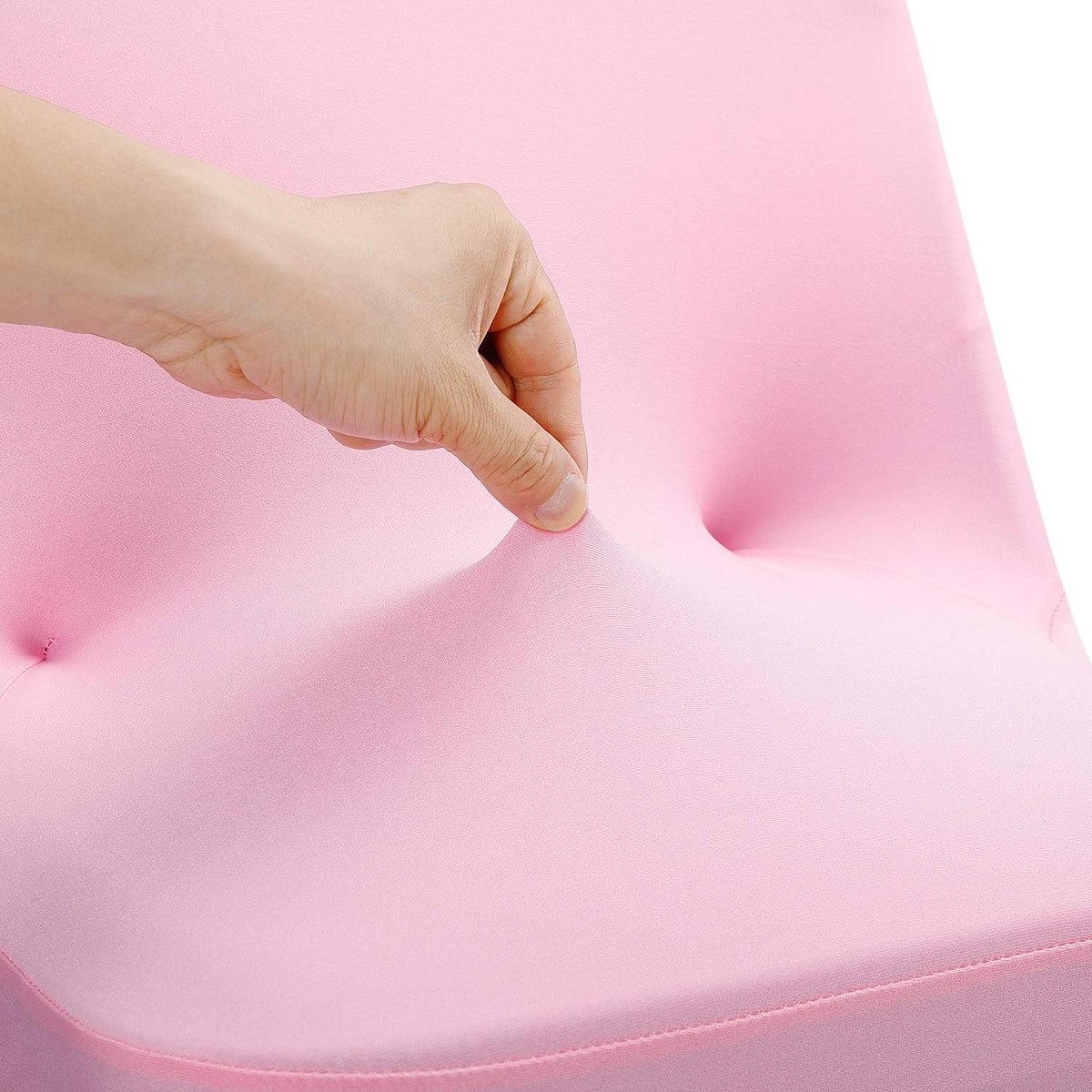 Stretch Spandex Folding Chair Cover for Wedding Party Dining Banquet Event (Pink,12pcs)