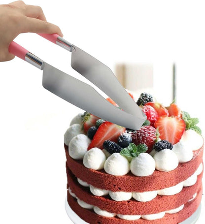 Pink Cake Slicer, 2 Pieces, Stainless Steel Cake Server Cutter