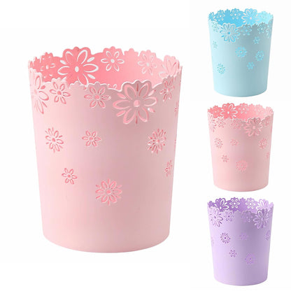 Small Pink Trash can 1.8 Gallons Bedroom Wastebasket Garbage Can