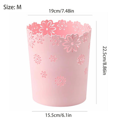 Small Pink Trash can 1.8 Gallons Bedroom Wastebasket Garbage Can
