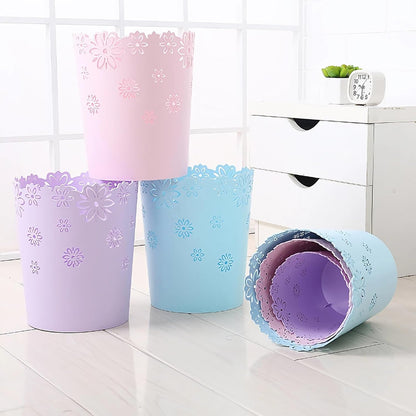 Small Pink Trash can 1.8 Gallons Bedroom Wastebasket Garbage Can