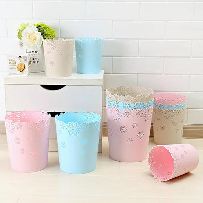 Small Pink Trash can 1.8 Gallons Bedroom Wastebasket Garbage Can