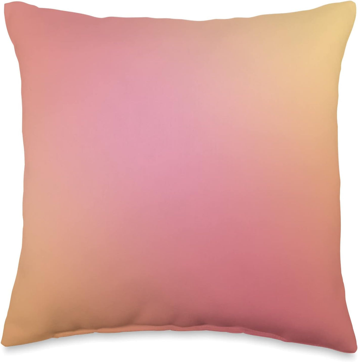 Peachy Gradient - Pink Orange Yellow Ombre Throw Pillow