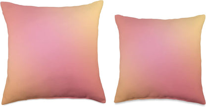 Peachy Gradient - Pink Orange Yellow Ombre Throw Pillow