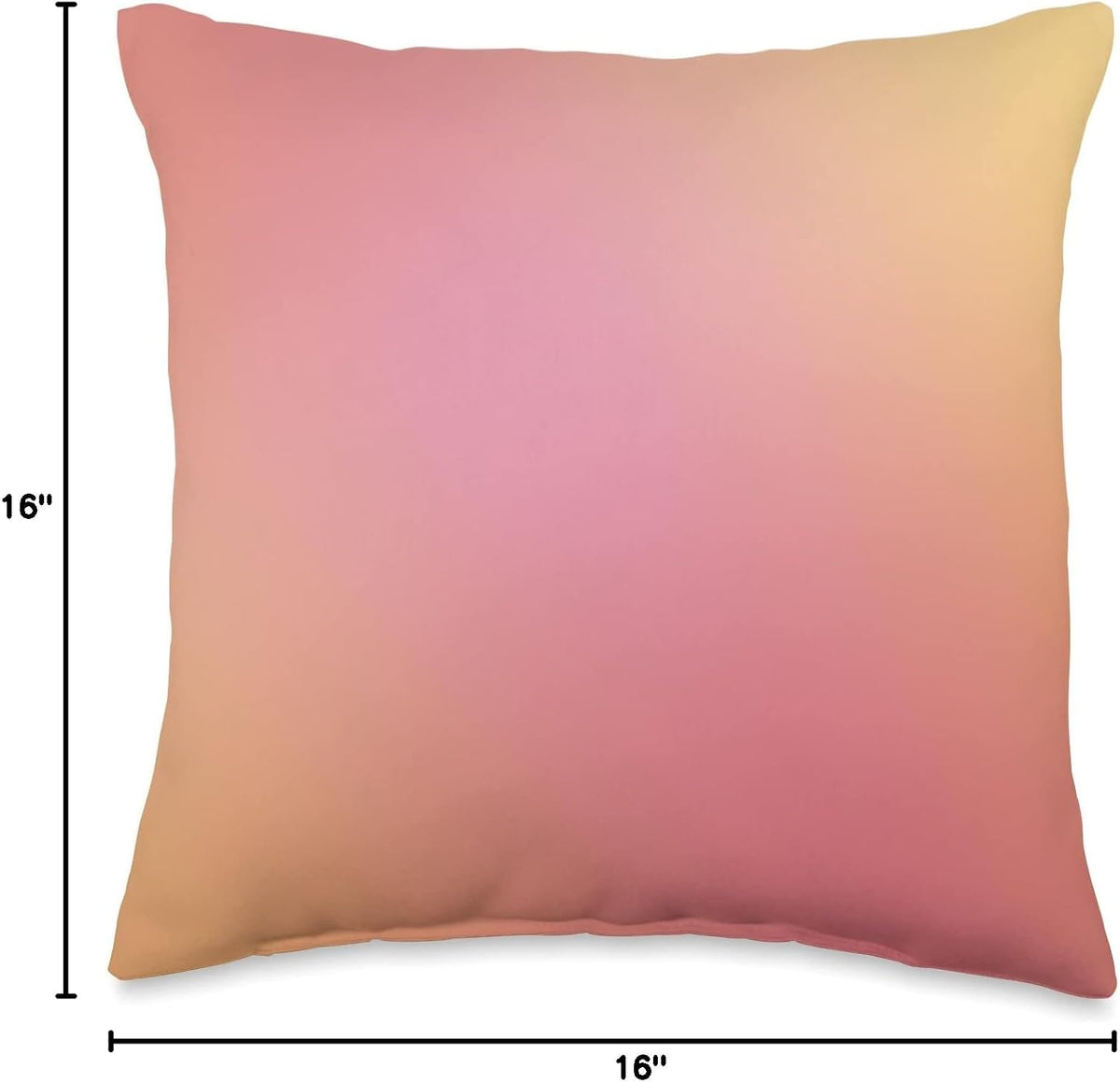 Peachy Gradient - Pink Orange Yellow Ombre Throw Pillow
