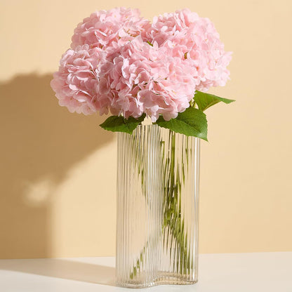20" Real Touch Hydrangea Artificial Flowers,Pink,4PCS