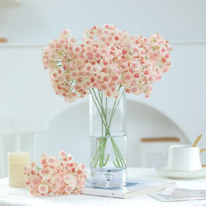 10pcs Pink Artificial Wild Daisy Flowers with Stems for Flora Arrangement