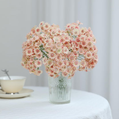 10pcs Pink Artificial Wild Daisy Flowers with Stems for Flora Arrangement