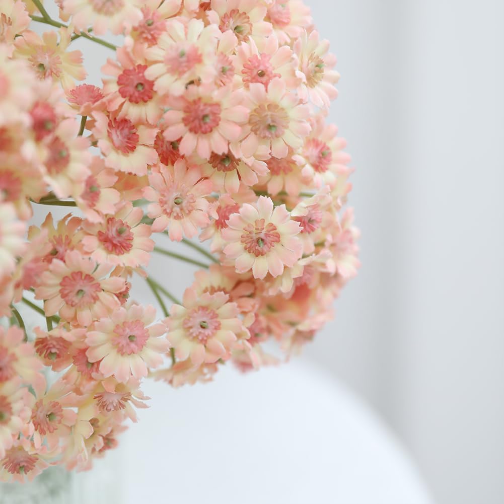 10pcs Pink Artificial Wild Daisy Flowers with Stems for Flora Arrangement