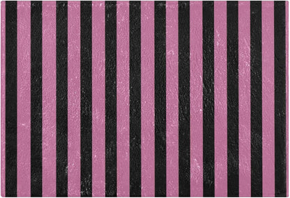 Black Rosy Pink Stripes Bathroom Rug, Non Slip Dry Quickly Bath Mat, Absorbent Soft Bath Rug, Home Decor Accessories, 24"x16"