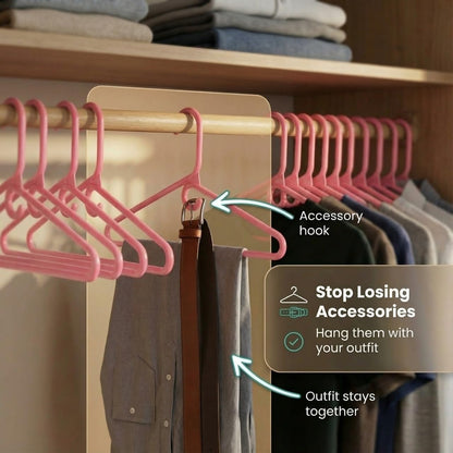 ™ Heavy Duty Plastic Hangers 50 Pack Thick Pink Heavy Duty Hangers